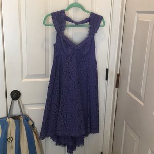 Purple high low lace dress
